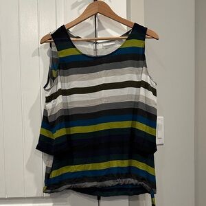 New York & Company Multicolor Striped Blouse